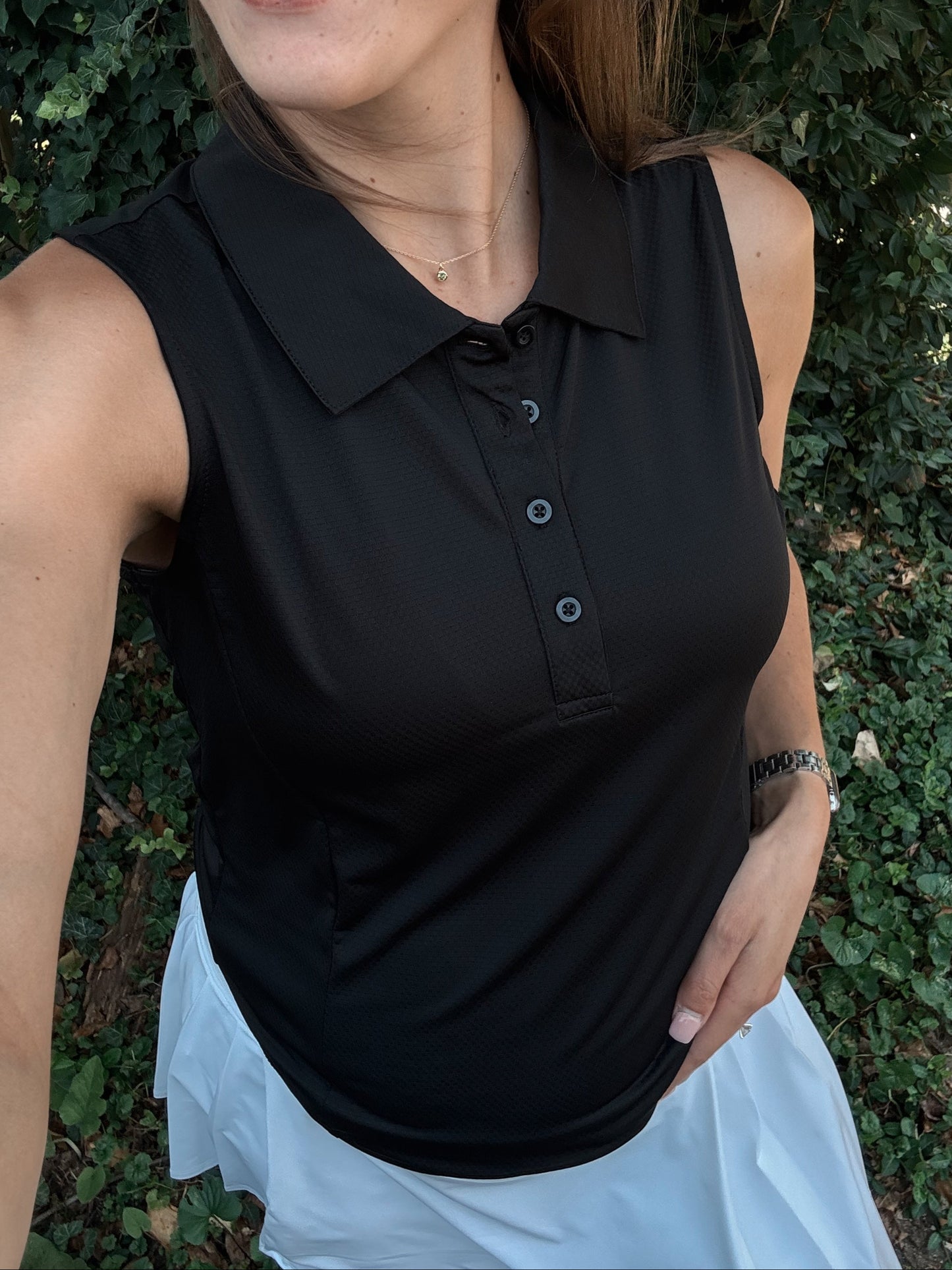 Links & Leisure Sleeveless Mesh Polo