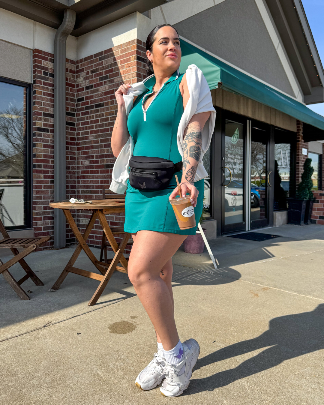 Links & Leisure Varsity Quarter-Zip Dress